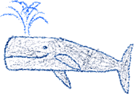 Drawing of a happy whale