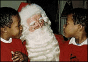 Photo: Santa chats with twins Jason and Justin